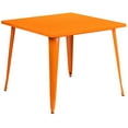 thumbnail image 2 of Emma + Oliver Commercial Grade 35.5" Square Orange Metal Indoor-Outdoor Table, 2 of 3