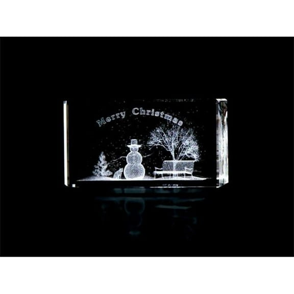 Asfour Crystal 1165-70-89 1.6 L x 2.75 H x 1.6 W in. Crystal Laser-Engraved Merry Christmas Holiday Laser-Cut
