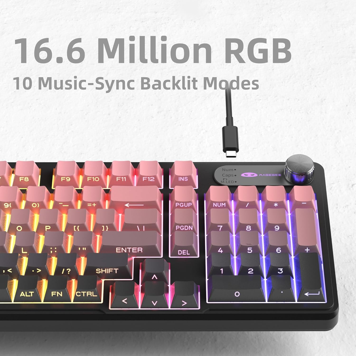 MageGee Keyboard GK960 98 Keys 95% Layout Keyboards, Type-C Connected Keyboard, Side Engraved ABS Keycaps, for PC/Loptop/MAC