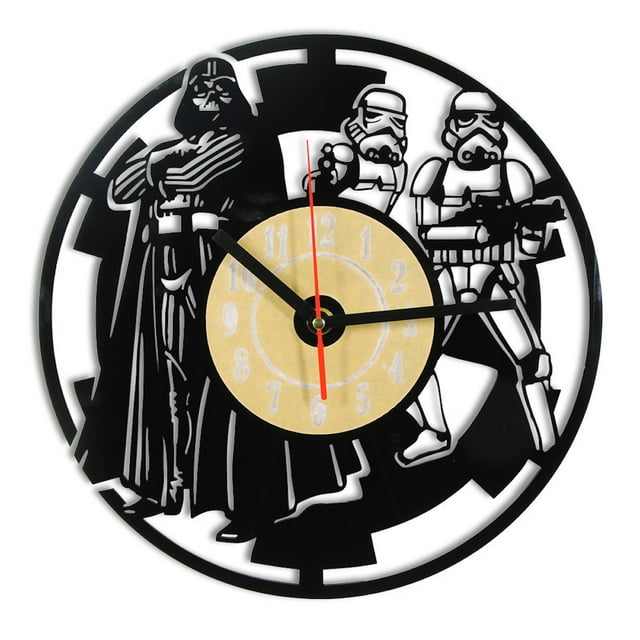 Reloj de pared con disco de vinilo de Daths Vaders Stormtroopers, 30 cm
