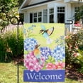 thumbnail image 3 of Northlight Welcome Floral Hummingbird Outdoor Garden Flag 12.5" x 18", 3 of 7