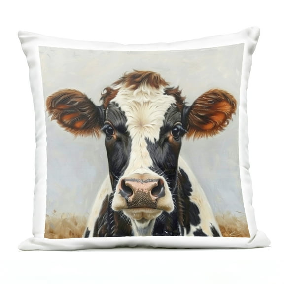 Stupell Industries Stoic Cow Gaze Portrait Design by LSR Design Studio Outdoor Printed Pillow