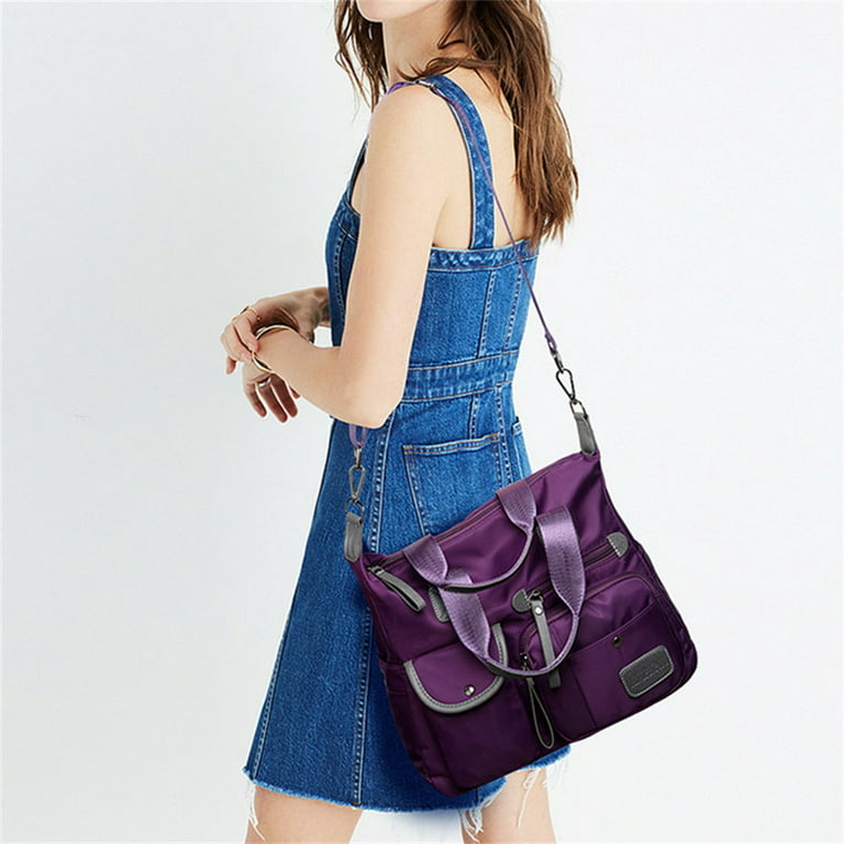 Women Crossbody Bag Messenger Shoulder Bag Nylon Waterproof Handbags Wide  Shoulder Strap 