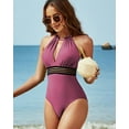 thumbnail image 7 of Beautyin Womens One Piece Swimsuits Tummy Control Ruched Bathing Suits Strappy Monokini Halter Swimming Suit, 7 of 7