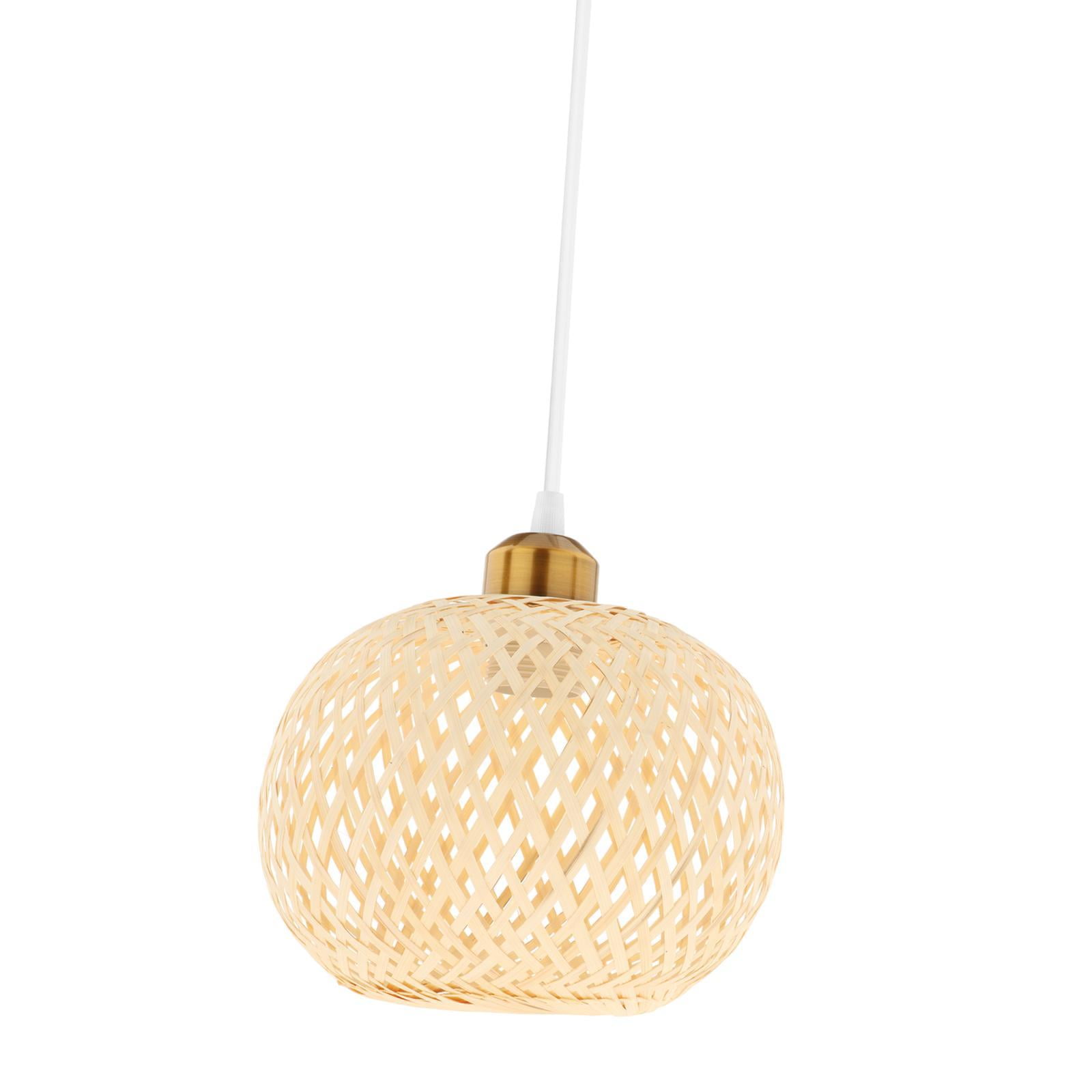 EHJRE Retro Style Bamboo Pendant Lampshade Restaurant Hotel Cafe Bar Bedroom Office Living Room Replacement Hanging Ceiling Chandelier Light Cover Removable