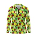 thumbnail image 2 of Uorisanigo Ladybug Flower Womens Long Sleeve Golf Shirt Versatile Stylish Athletic Polo Workout Tops Relaxed 1/4 Zipper Tennis Tops for Tennis Hiking & Outdoor Sports, 2 of 7