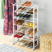 Whitmor Shoe Rack - 21-Pair Shoe Organizer - White