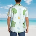 thumbnail image 4 of Sikiie Kawaii Frogs Print Men's Hawaiian Shirt, Summer Beach Button Pocket Short Sleeve T-Shirt,XX-Large, 4 of 7