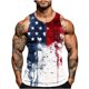 thumbnail image 2 of Camiseta sin mangas de cuello redondo para hombre, con estampado del Día de la Independencia, cuello redondo, estilo informal, deportiva, para hombre, 2 of 5