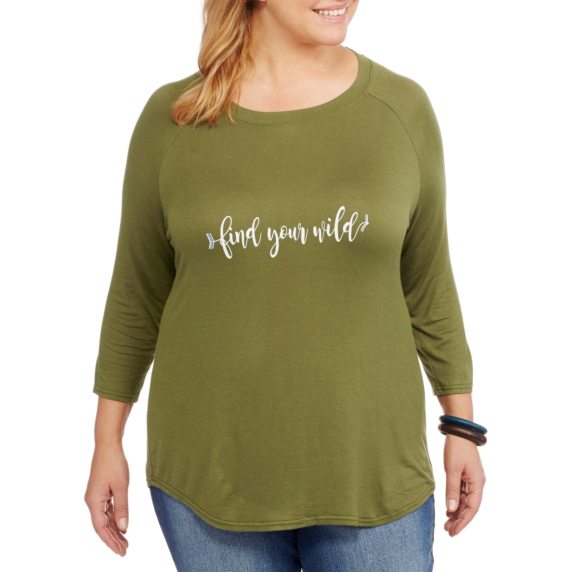 Women's 3/4 Sleeve T Shirt from Cotton Spandex