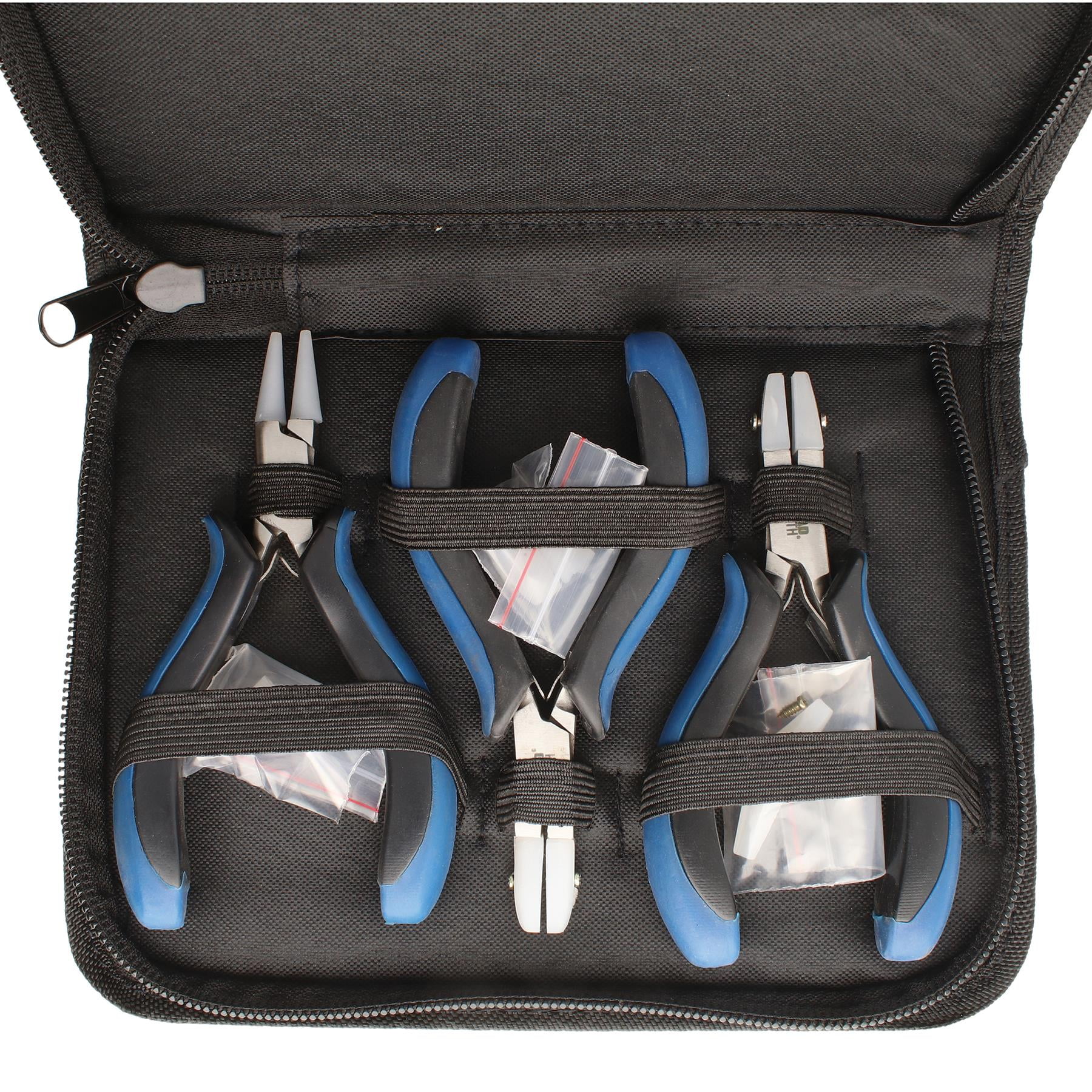 The Beadsmith Nylon Jaw Plier Set – Round, Chain & Flat Nose – Ergonomic Handle, Double Leaf Springs, Replacement Heads & Carry Case – Jewelry Making Tool for Creating Bracelets, Earrings & Necklaces