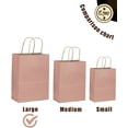thumbnail image 2 of Large Kraft Paper Bags with Handles 13"x10"x5" 32 pcs Gift Paper Bag Cinnamon Pink Solid Color Bags（Large Size）, 2 of 12