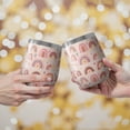 thumbnail image 2 of 12oz Stemless Wine Tumblers Pink Boho Bohemia Rainbows Hearts Stars Pattern Vacuum Insulated Stainless Steel Travel Tumbler Cups Mug with Lid and Straw for Champaign,Cocktail,Beer with Cleaning Brush, 2 of 5