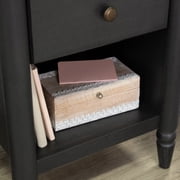 My Texas House Monroe 1-Drawer Nightstand with USB and Outlet, Black Oak Finish