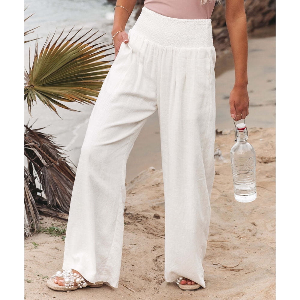 Pantalon large taille haute sale