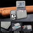thumbnail image 4 of Case For iPhone 14 Pro Max RFID Blocking Protective Purse Case With Magsafe Kickstand 2 In 1 Detachabl Flip Horizontal multi-slot card holder Shockproof Protective Leather Cover,Grey, 4 of 8