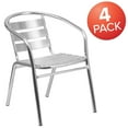 thumbnail image 6 of BizChair 4 Pack Heavy Duty Commercial Aluminum Indoor-Outdoor Restaurant Stack Chair with Triple Slat Back, 6 of 12