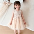 thumbnail image 6 of Zpanxa Girls Dresses, Girl's Sequin Mesh Camisole Dress Pearl Decor Sleeveless Nightgown Princess Dresses Beige 7 Years, 6 of 8