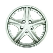 Topline Products C80135-15S Silver 15" ABS Wheel Cover | Universal Hubcap | High Impact Strength | Heat-Resistant | Pack of 4
