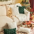 thumbnail image 4 of Taibuwu Set of 2 Dark Green Throw Pillow Covers Christmas Tree Decorative Pillowcases 20x20 Inch Soft Plush Faux Wool Farmhouse Couch Pillows for Sofa Livingroom Bed for Home Decors, 4 of 6