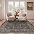 thumbnail image 4 of KUETH 2x6 Machine Washable Traditional Persian Runner Rug, Soft Low Pile Non Slip Backing Rug Runner, NOIR Rug for Hallway Kitchen Bedroom, 4 of 5