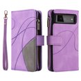 thumbnail image 2 of TECH CIRCLE Wallet Case for Google Pixel 6 2021, Google Pixel 6 Case for Women Men Durable PU Leather Kickstand Magnetic Buckle Flip Folio Strap Wristlet Zipper Card Holder Phone Cases,Purple, 2 of 6