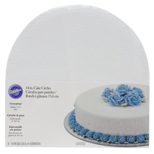 Wilton 14Inch Round Cake Boards, White, 4Count