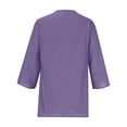 thumbnail image 5 of IROINNID Deals Women's Long Sleeve V-Neck Shirts Cotton Shirts for Women Comfy Length Sleeve V-Neck Solid Color Irregular Blouse Tops T-Shirt,Purple, 5 of 5