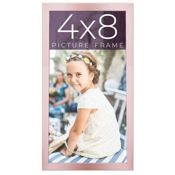 4x8 In Annie Rose Gold Picture Frame - Contemporary Picture Frame Complete With UV Acrylic, Foam