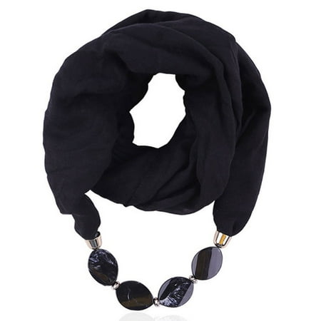 

TANGNADE Scarf Women Cotton Linen Necklace Pendant Scarf Ethnic Style Soft Necklace Scarf