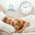 thumbnail image 4 of Unique Bargains Silent Wall Clock Non Ticking Battery-Powered White Pattern 2, 4 of 6