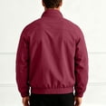 thumbnail image 3 of Dweltoz Men's Lightweight Bomber Jacket Casual Stand Collar Zip Up Soft Outerwear with Side Pockets Fall Winter Fashion Jackets,Wine S, 3 of 5