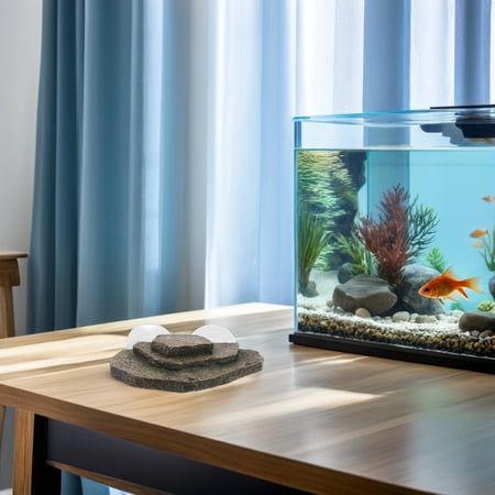 OUNONA Aquatic Turtle Shelter and Basking Dock with Natural Look for Fish Tank