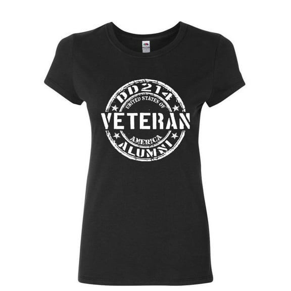 Tee Hunt DD214 Veteran Women's T-Shirt Military Service Duty Support Our Troops Shirt