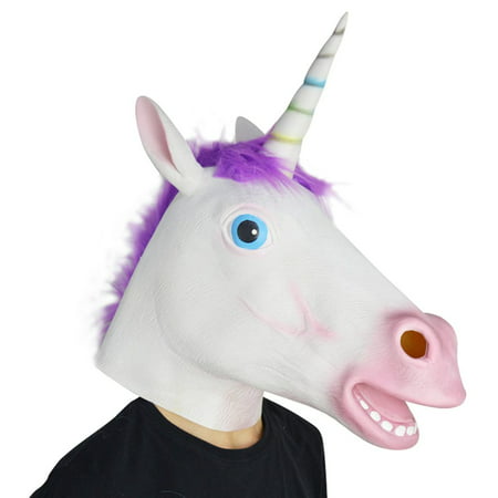 Unicorn Horse Head Mask Halloween Costume Party Gift Prop Novelty Masks ...