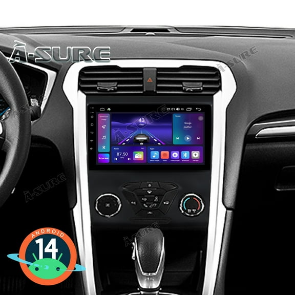 2 64GB Android 14 Car Radio Stereo for Ford Fusion Mondeo 2013-2020, 9" Wireless CarPlay Android Auto GPS Navi WiFi Bluetooth SWC DSP FM RDS Backup Camera