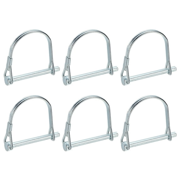 Uxcell 6 Pcs Trailer Coupler Pin, 3/16" x 2" Half Round Safety Wire Lock Hitch Pin