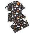 thumbnail image 4 of Pjs Sets for Women Halloween Fall Soft 2 Piece Sets Cute Pumpkin Short Sleeve Top With Long Pants Lightweight Breathable Soft Pajama Set Black L, 4 of 4