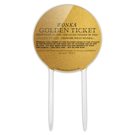 Acrylic Willy Wonka And The Chocolate Factory Golden Ticket Cake