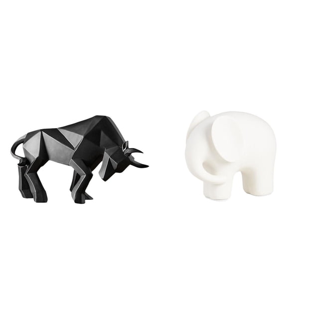Escultura Moderna De Toro De Resina Y Elefante De Cerámica, Figura Coleccionable Para Entrada, Mesa, Escritorio, Estantería De Oficina, Decoración Navideña.