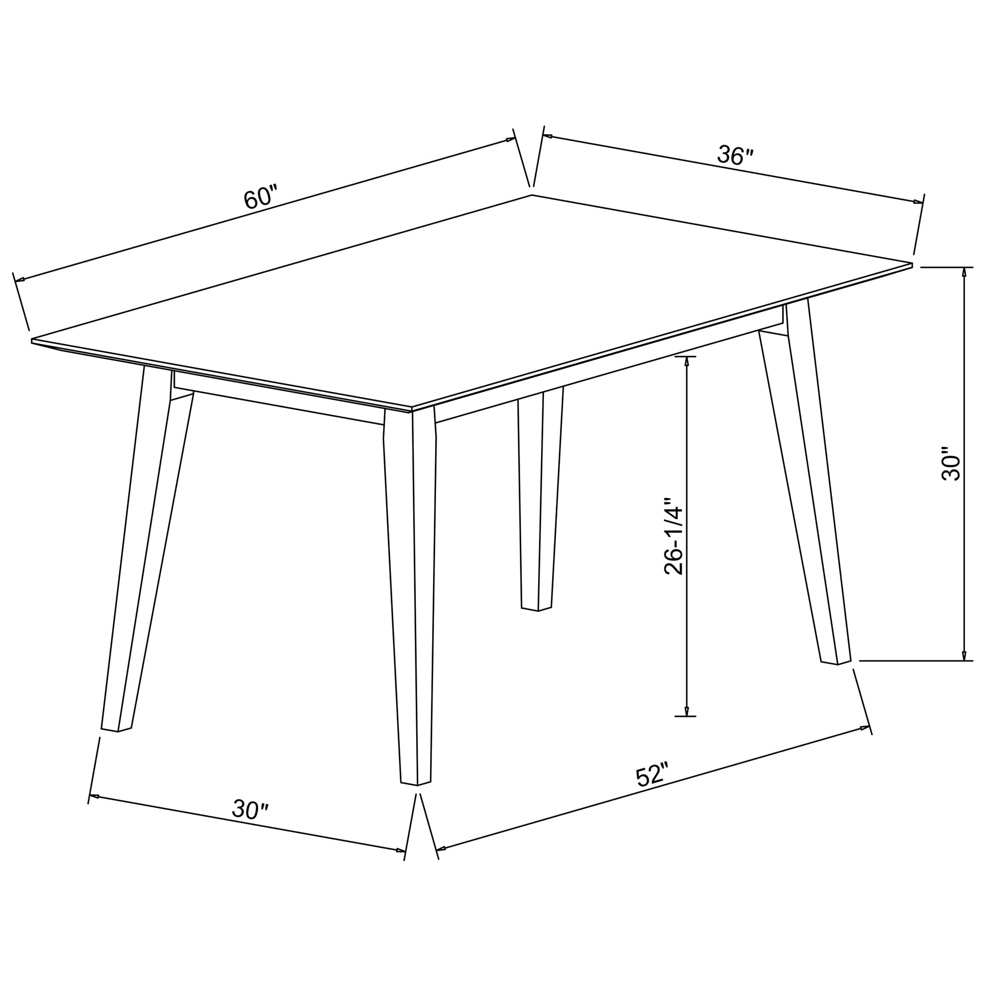 Holden Mid-Century Modern 7-Piece Dining Set, Brown