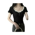 thumbnail image 4 of Summer Crop Cami Tops Sleeveless Spaghetti Strap Camisole Lace Trim Tank Tops !, 4 of 8