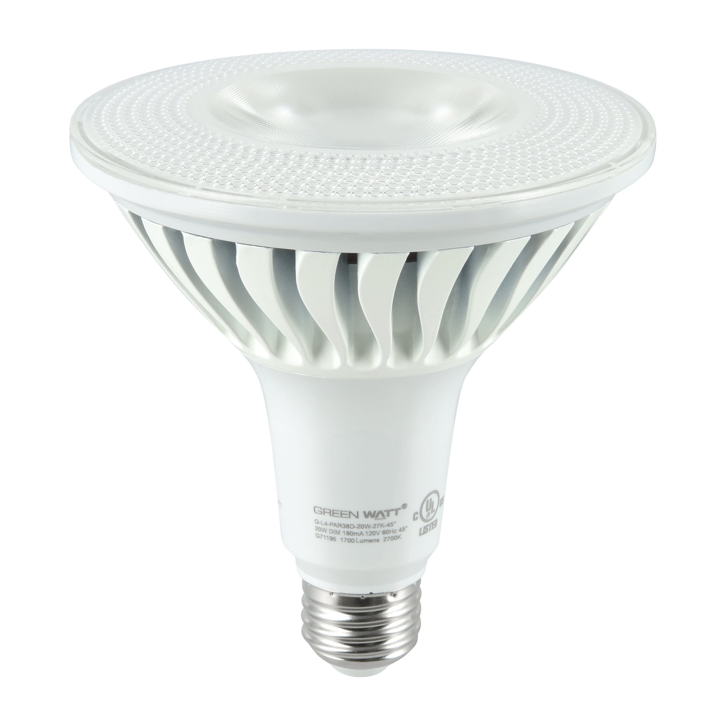 Green Watt 20 Watt (150 watt equiv) PAR38 LED Light Bulb, E26 Base, 1700 Lumen, Daylight White, 12-Pack
