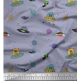 thumbnail image 1 of Soimoi Rayon Fabric Planet,Animal & Spaceship Cartoon Print Fabric by The Yard 42 Inch Wide, 1 of 1