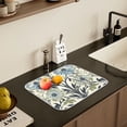 thumbnail image 5 of Yayeee Dish Drying Mat for Kitchen Counter 16" x 18" Microfiber Super Absorbent Coffee Decorative Pad, Blue Floral Pattern, 5 of 9