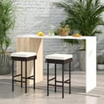 thumbnail image 3 of YYEAN Outdoor Bar Stools Set-of-2 - Wicker Rattan Backless Bar Chairs w/Seat Cushion, Footrest & Metal Frame, 400 LBS Weight Capacity, 28.5’’ Counter Height Barstools for Kitchen Island Patio (1), 3 of 7