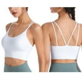 thumbnail image 5 of vigerkar Women Sport Bra with Removable Padded Racerback Bralette Medium Support Running Yoga Bra Top White, M, 5 of 6