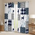thumbnail image 2 of Manfei Rustic Deer Child Curtains Pack of 2 (42x84 Each), Vintage Blue Buffalo Plaid Curtains Blackout, Kawaii Cartoon Animal Bedroom Curtains, Curtains and Drapes Decor, 2 of 6
