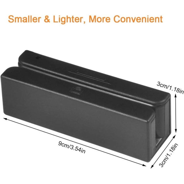 Lector de tarjetas de banda magnética MSR90 de 3 pistas, USB POS, lector de banda magnética para tarjetas de crédito, mini lector para cajeros de sistemas POS