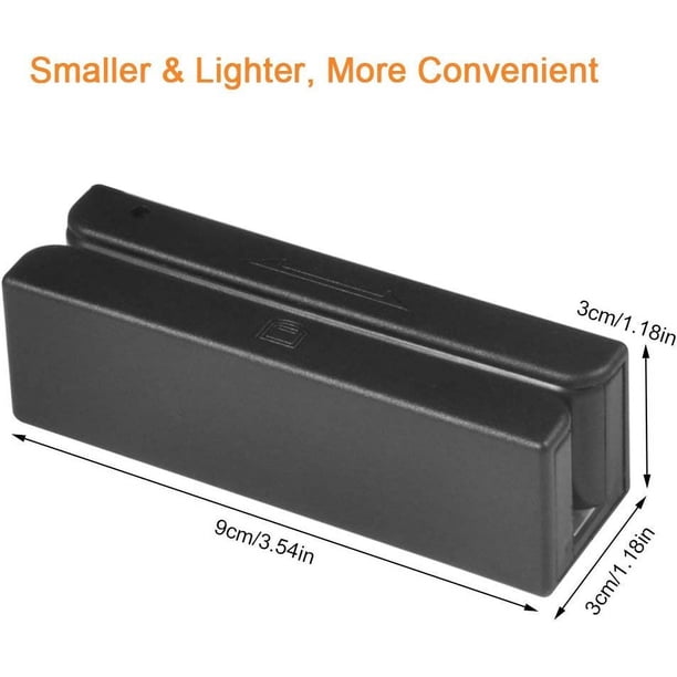 Lector de tarjetas de banda magnética MSR90 de 3 pistas, USB POS, lector de banda magnética para tarjetas de crédito, mini lector para cajeros de sistemas POS